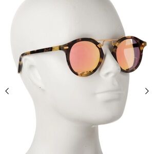 KREWE St Louis Tortoise Shell Sunglasses with Pink Lenses